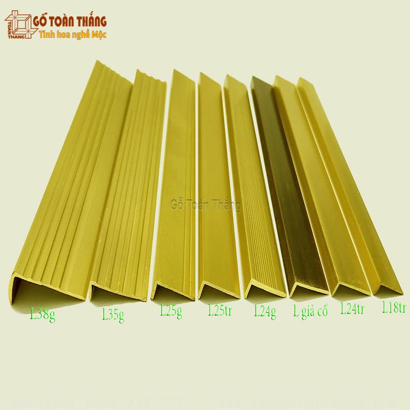 Nẹp đồng chữ L mặt gân 1 Nẹp đồng chữ L mặt gân