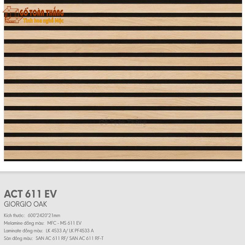 Lam trang trí acoustic An Cường ACT 611 EV 1 Lam trang trí acoustic An Cường ACT 611 EV