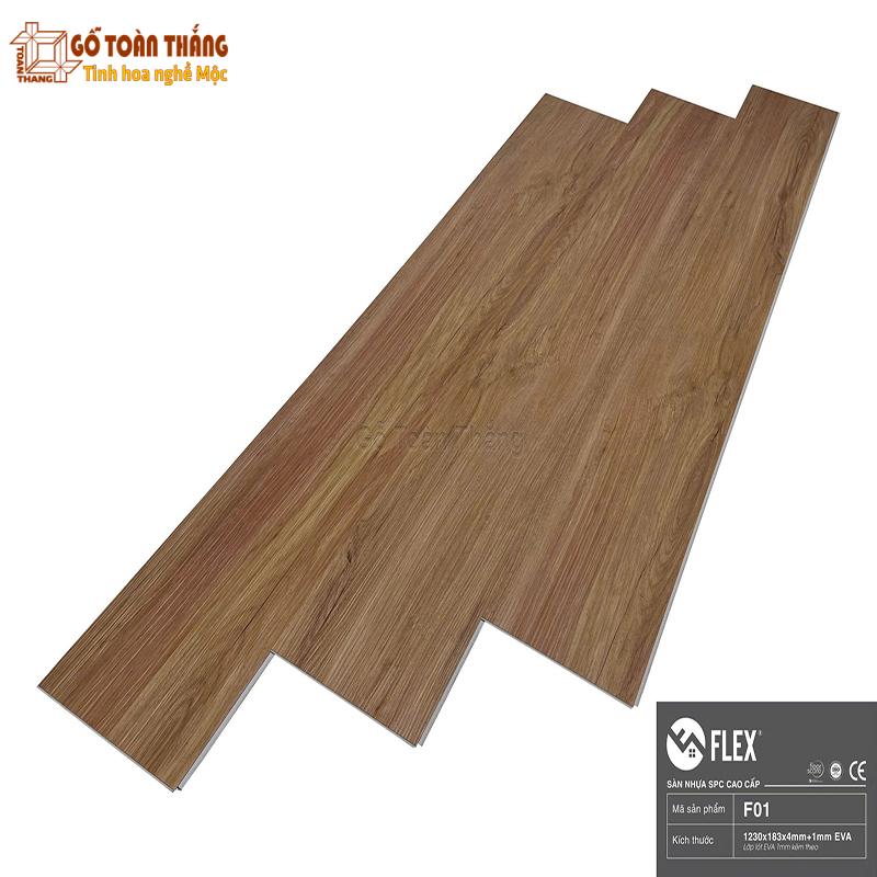 Sàn nhựa Flex 4mm SPC đế cao su F01 1 Sàn nhựa Flex 4mm SPC đế cao su F01