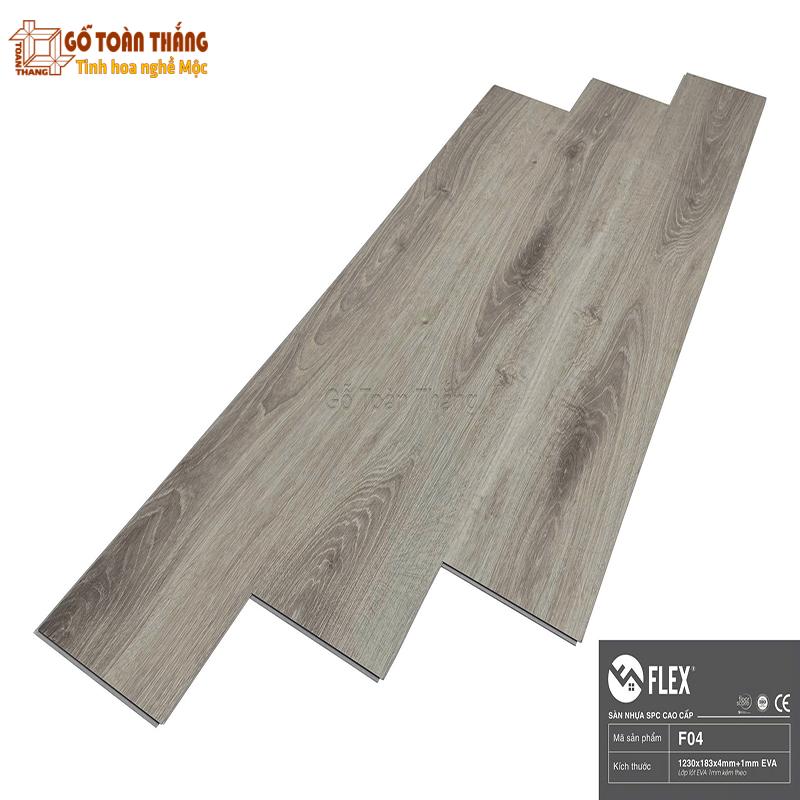 Sàn nhựa Flex 4mm SPC đế cao su F04 1 Sàn nhựa Flex 4mm SPC đế cao su F04