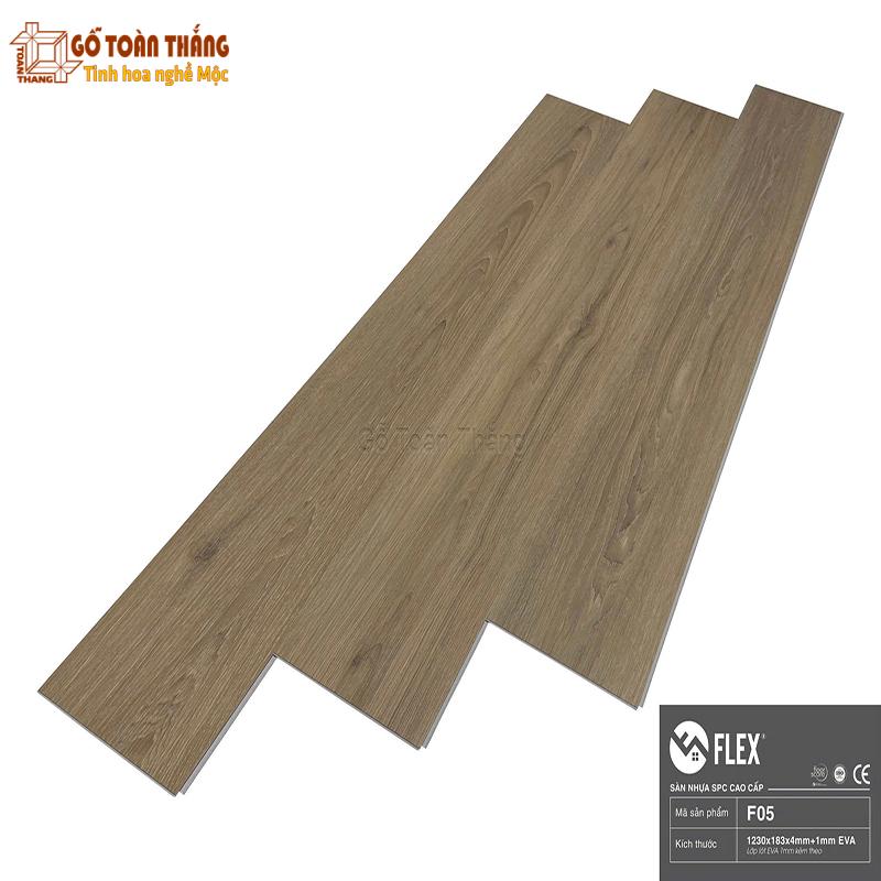 Sàn nhựa Flex 4mm SPC đế cao su F05 1 Sàn nhựa Flex 4mm SPC đế cao su F05