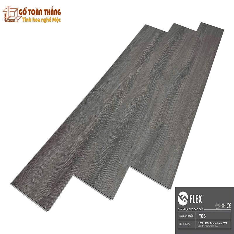 Sàn nhựa Flex 4mm SPC đế cao su F06 1 Sàn nhựa Flex 4mm SPC đế cao su F06