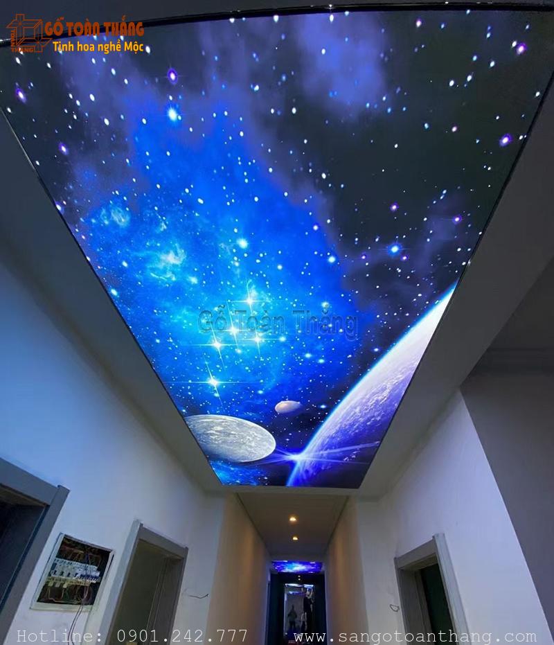 Trần xuyên sáng bầu trời sao được kết hợp với hệ thống đèn led ảo diệu