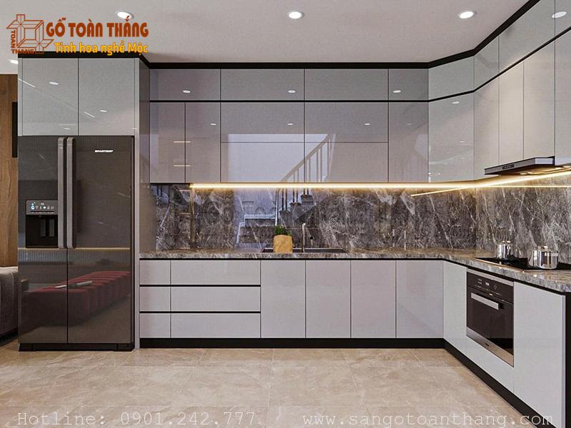 Tủ bếp gỗ công nghiệp hiện nay được lựa chọn rất phổ biến