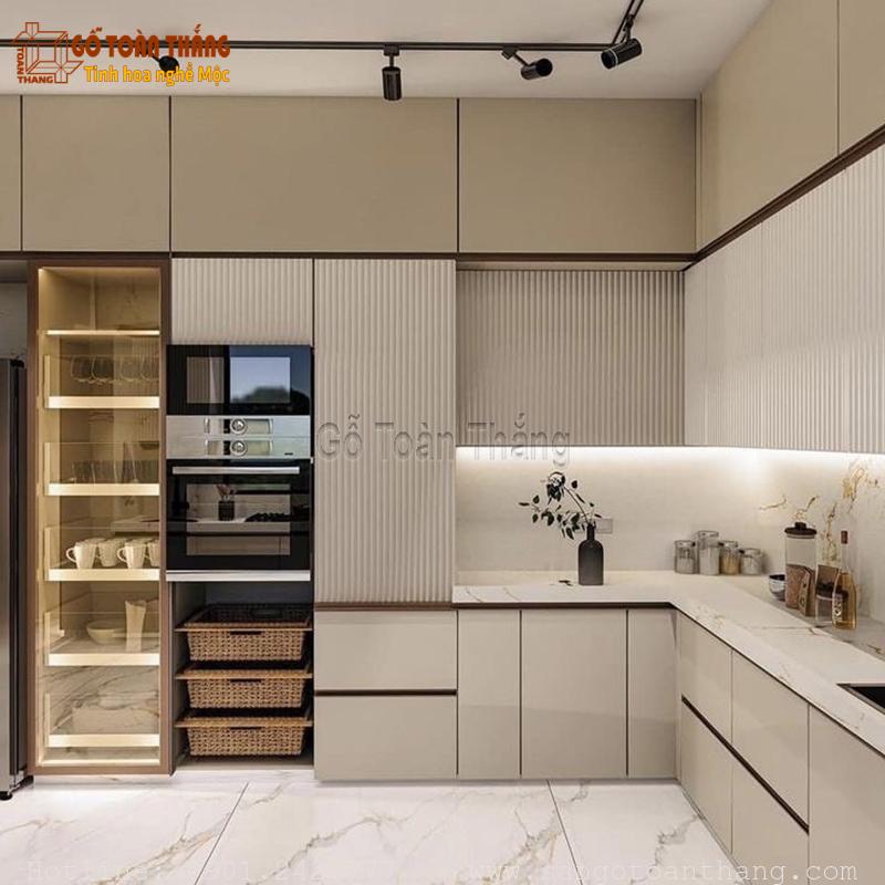 Mẫu tủ bếp gỗ công nghiệp đẹp 04