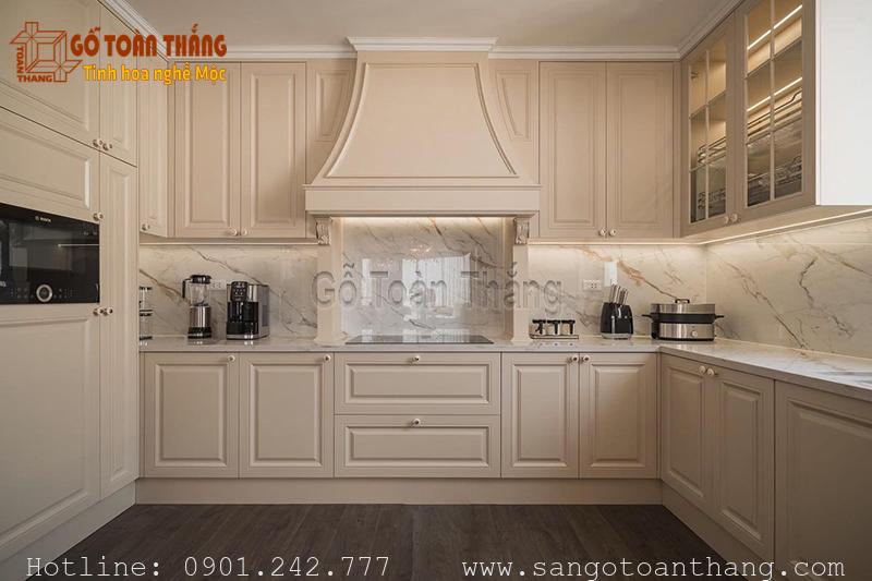 Tủ bếp gỗ công nghiệp Tân cổ điển 1 Tủ bếp gỗ công nghiệp Tân cổ điển