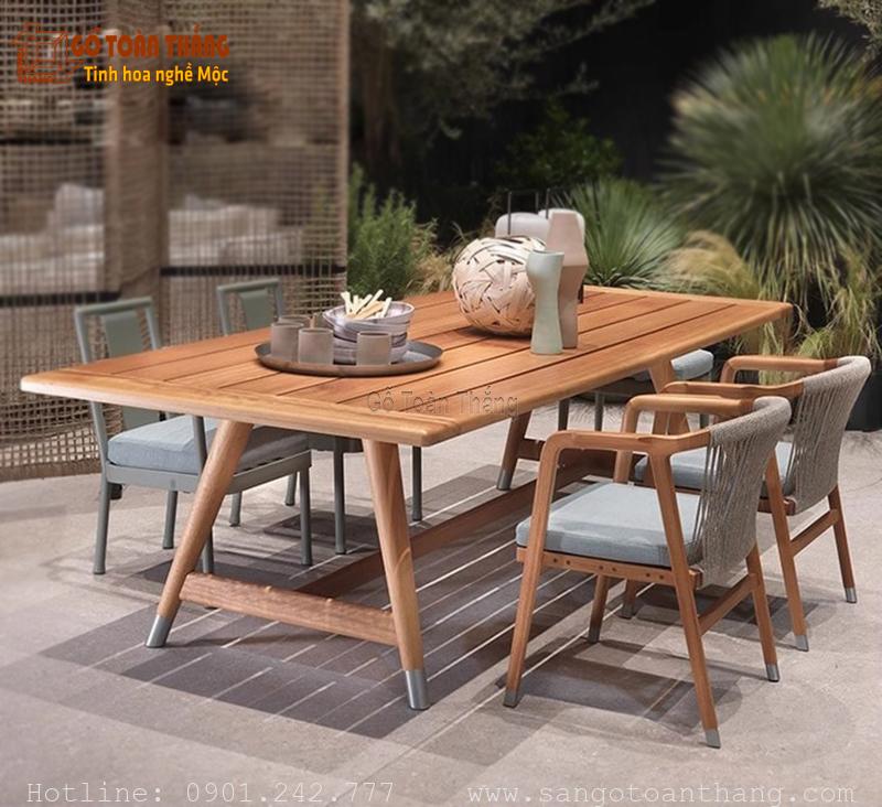 Bộ bàn ghế gỗ Teak ngoài trời 2 Bộ bàn ghế gỗ Teak ngoài trời - Ảnh 2