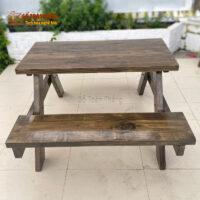 Bộ bàn ghế gỗ Thông ngoài trời 5