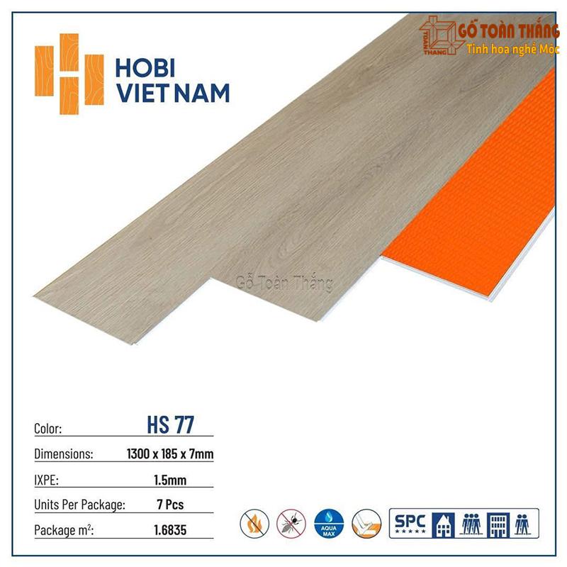 Sàn nhựa Hobi 8,5mm SPC đế cao su HS-77 1 Sàn nhựa Hobi 8,5mm SPC đế cao su HS-77