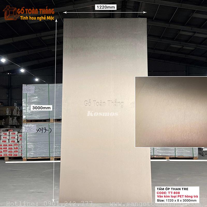 Tấm than tre 8mm PET kim loại hồng trà TT-808 1 Tấm than tre 8mm PET kim loại hồng trà TT-808