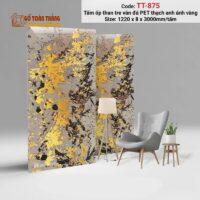 Tấm than tre vân đá thạch anh ánh vàng TT-875