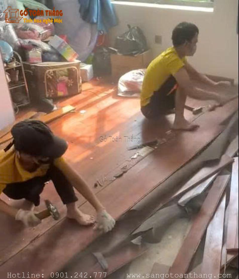 Sàn gỗ tự nhiên cũ là các tấm ván sàn gỗ tự nhiên được tháo dỡ từ các công trình cũ