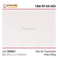 Tấm đá dẻo vân đá Travertine DD001 trắng