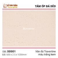 Tấm đá dẻo vân đá Travertine DD001 trắng kem