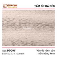 Tấm đá dẻo bề mặt vân đá rãnh sâu DD006 trắng kem