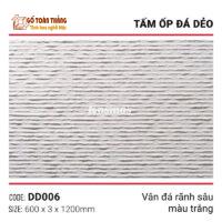 Tấm đá dẻo bề mặt vân đá rãnh sâu DD006 trắng