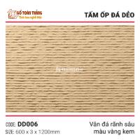 Tấm đá dẻo bề mặt vân đá rãnh sâu DD006 vàng kem