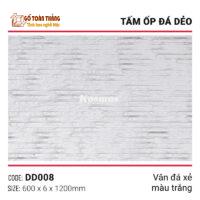 Tấm đá dẻo bề mặt vân đá xẻ DD008 trắng