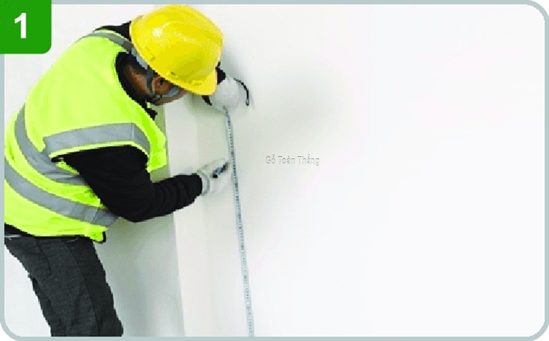 Đo đạc và định vị tấm ốp đá dẻo