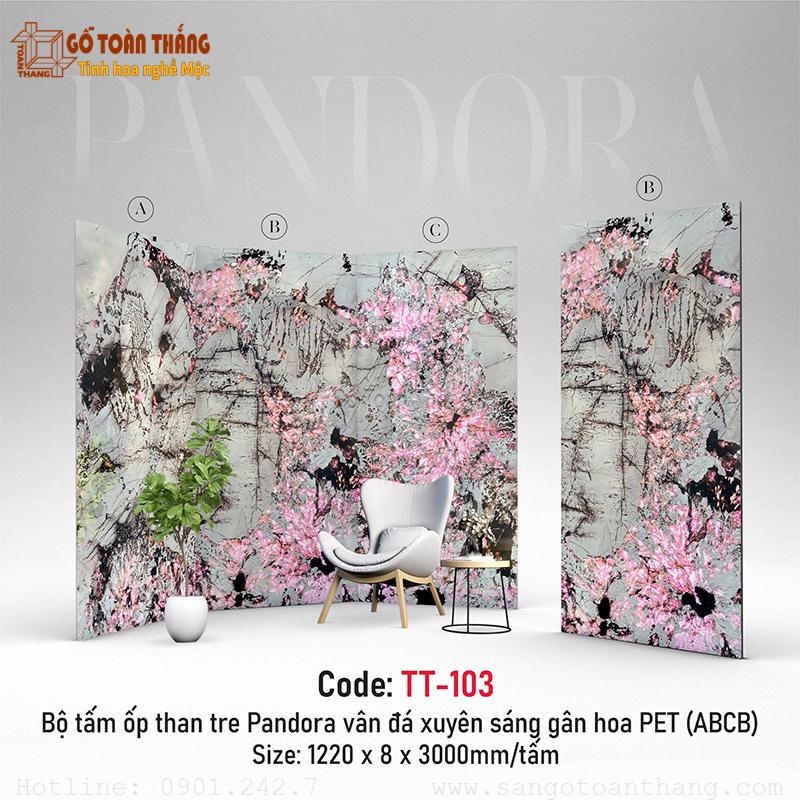Tấm than tre Pandora vân đá xuyên sáng gân hoa TT-103 1 Tấm than tre Pandora vân đá xuyên sáng gân hoa TT-103