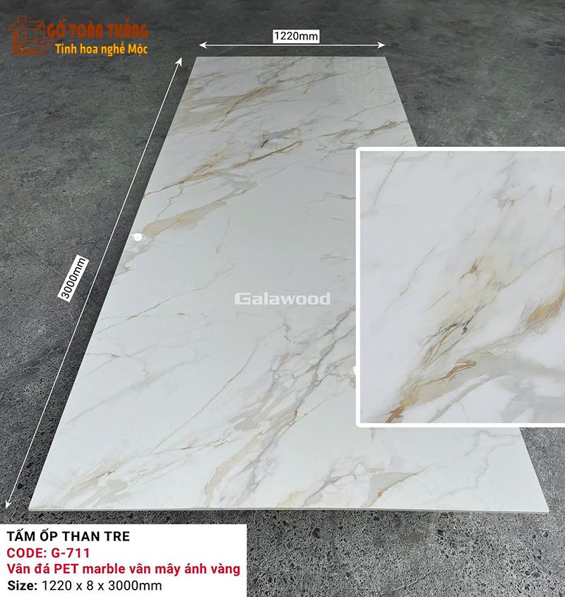 Tấm than tre Galawood 8mm vân đá vàng G-711 1 Tấm than tre Galawood 8mm vân đá vàng G-711