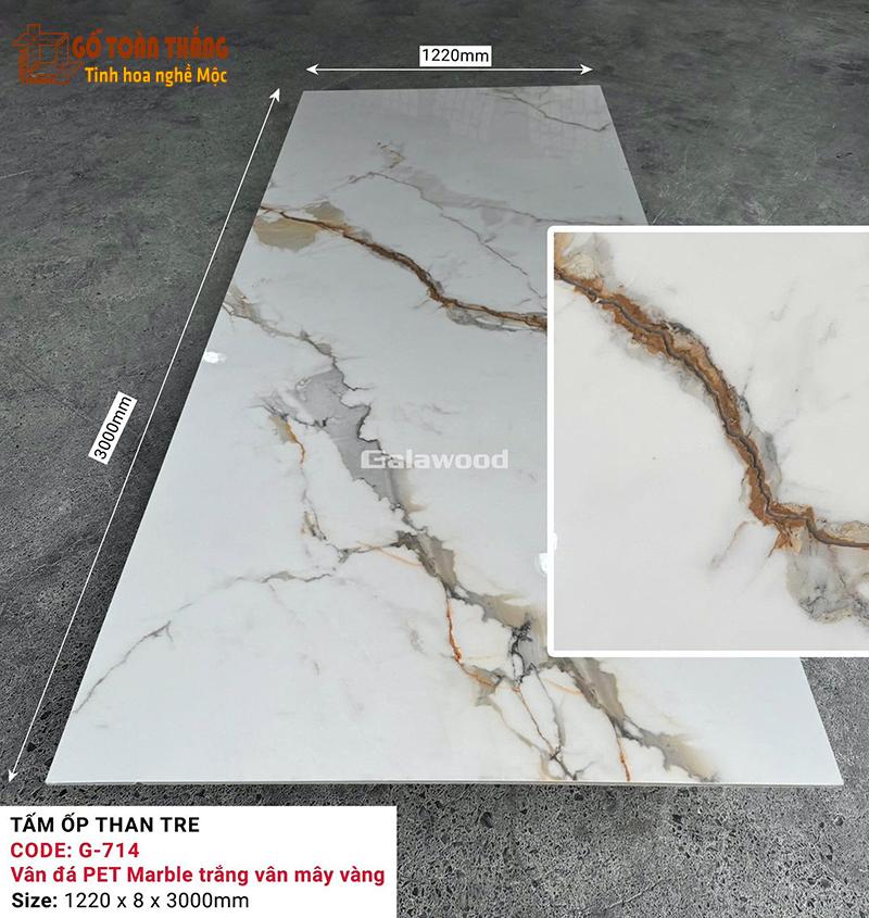 Tấm than tre Galawood 8mm vân đá vàng G-714 1 Tấm than tre Galawood 8mm vân đá vàng G-714