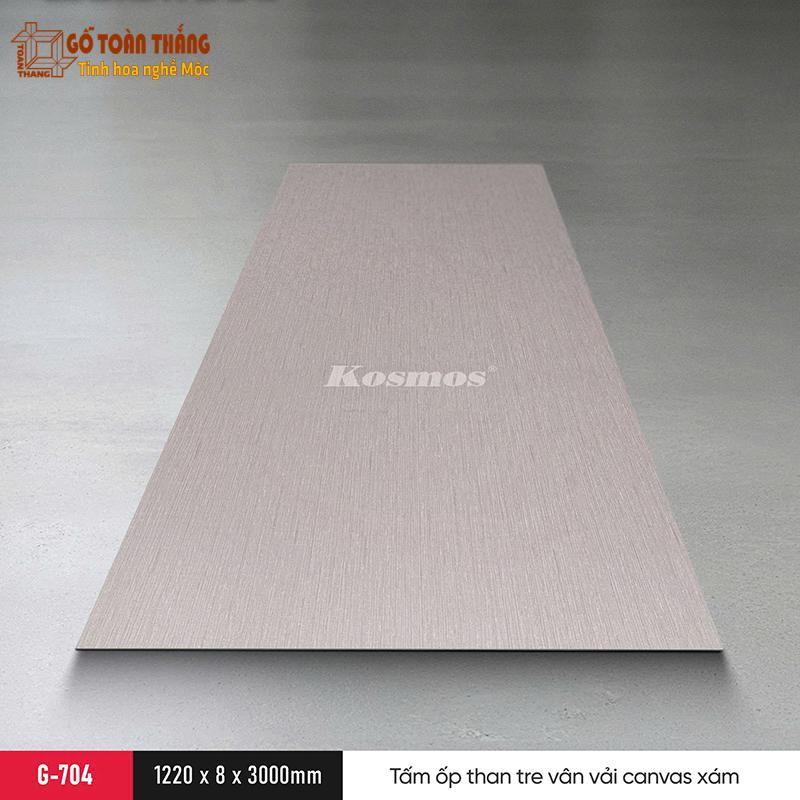 Tấm than tre Galawood 8mm vân vải canvas xám G-704 1 Tấm than tre Galawood 8mm vân vải canvas xám G-704