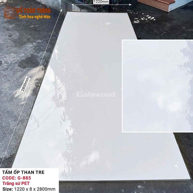 Tấm than tre Galawood 8mm màu trắng sứ PET G-885 1 Tấm than tre Galawood 8mm màu trắng sứ PET G-885