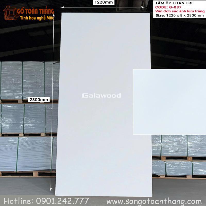 Tấm than tre Galawood 8mm trắng ánh kim G-887 1 Tấm than tre Galawood 8mm trắng ánh kim G-887