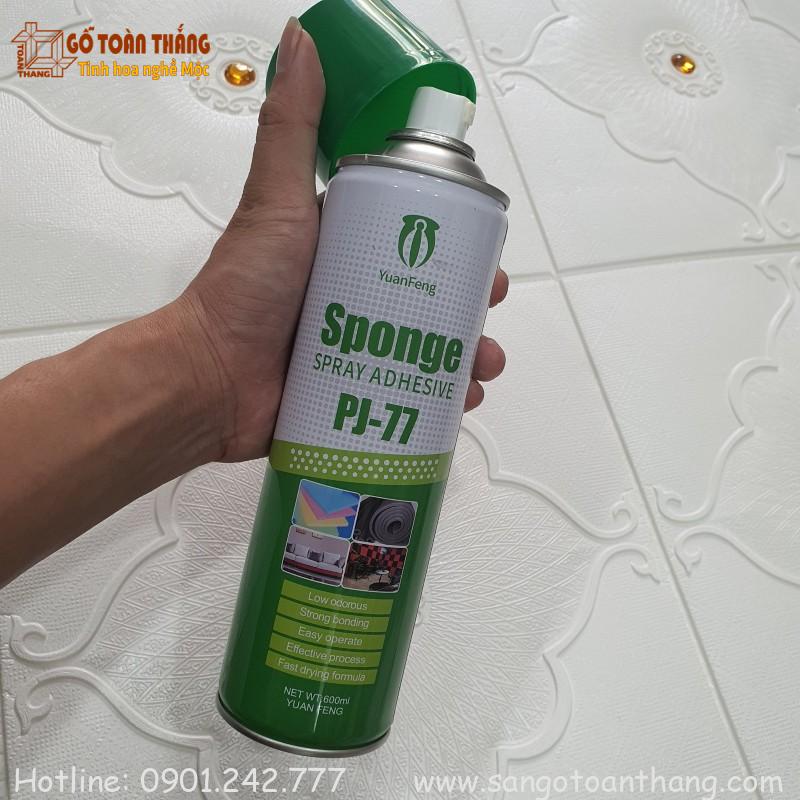 Keo xịt đa năng PJ77 là loại keo dán dạng phun sương đóng trong bình xịt 600ml Keo xịt đa năng PJ77 là loại keo dán dạng phun sương đóng trong bình xịt 600ml
