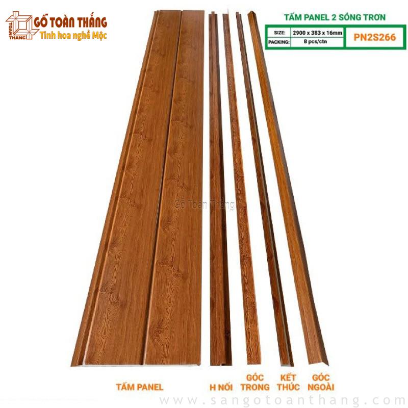 Tấm Panel 2 sóng vân gỗ Glotex PN2S266