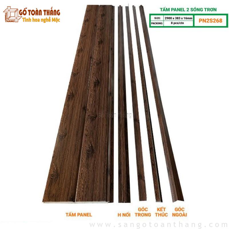 Tấm Panel 2 sóng vân gỗ Glotex PN2S268 1 Tấm Panel 2 sóng vân gỗ Glotex PN2S268