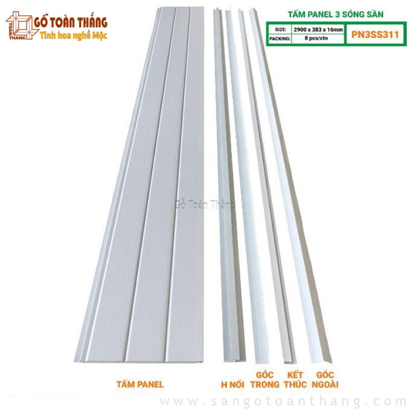 Tấm Panel 3 sóng màu trắng nhám Glotex PN3S311