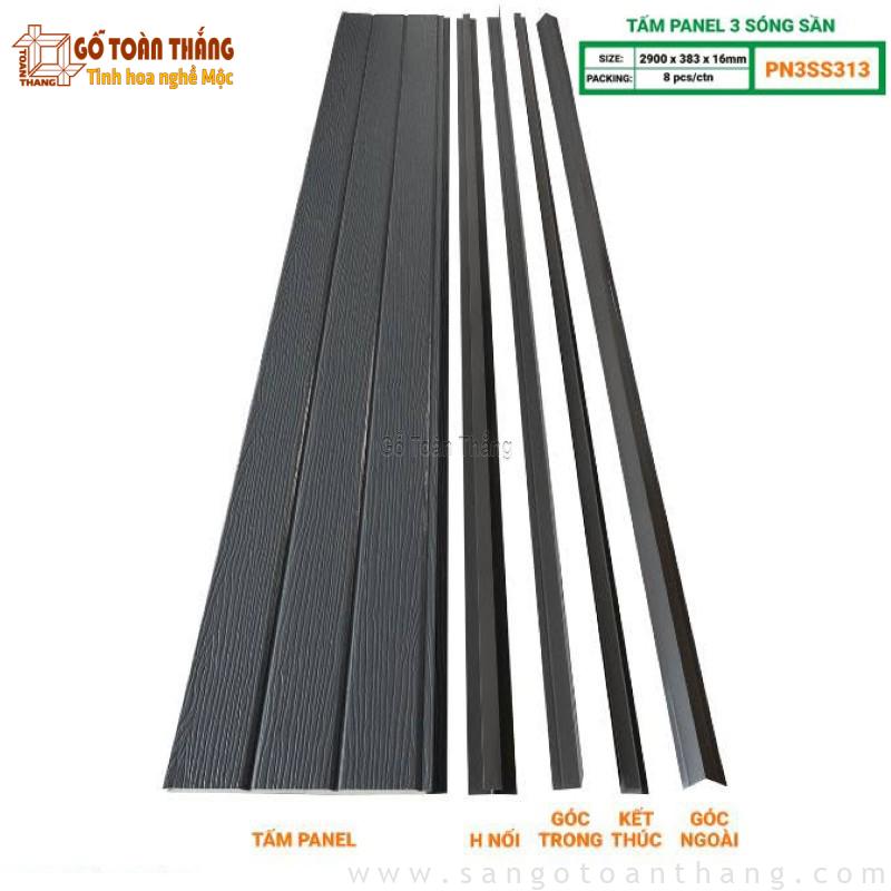 Tấm Panel 3 sóng màu xám nhám Glotex PN3S313