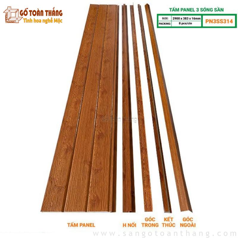 Tấm Panel 3 sóng vân gỗ Glotex PN3S314