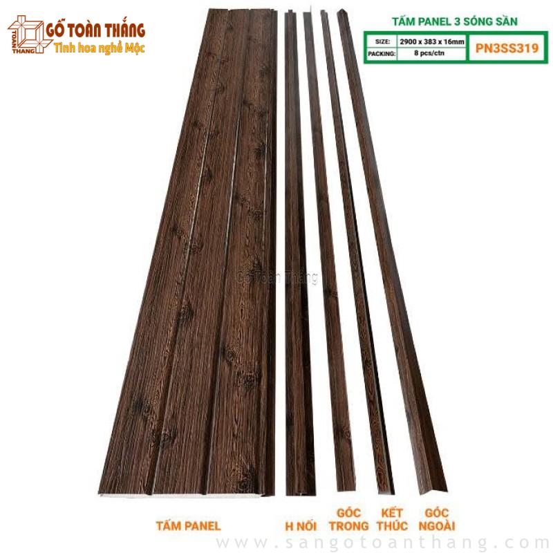 Tấm Panel 3 sóng vân gỗ Glotex PN3S319 1 Tấm Panel 3 sóng vân gỗ Glotex PN3S319