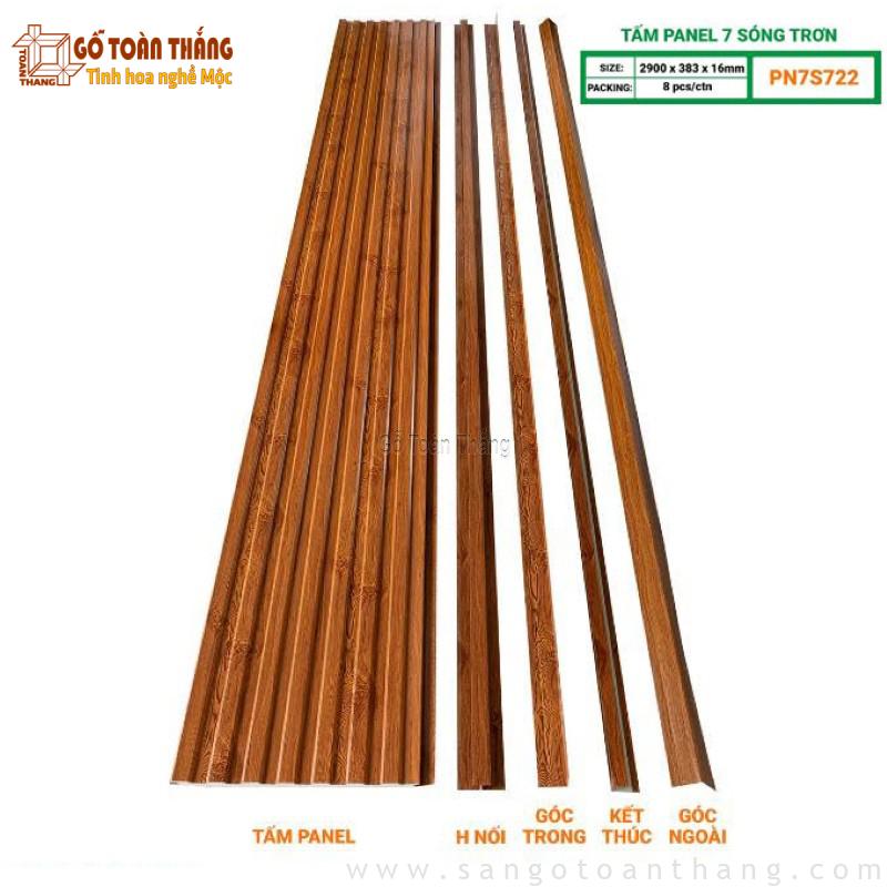 Tấm Panel 7 sóng vân gỗ Glotex PN7S722