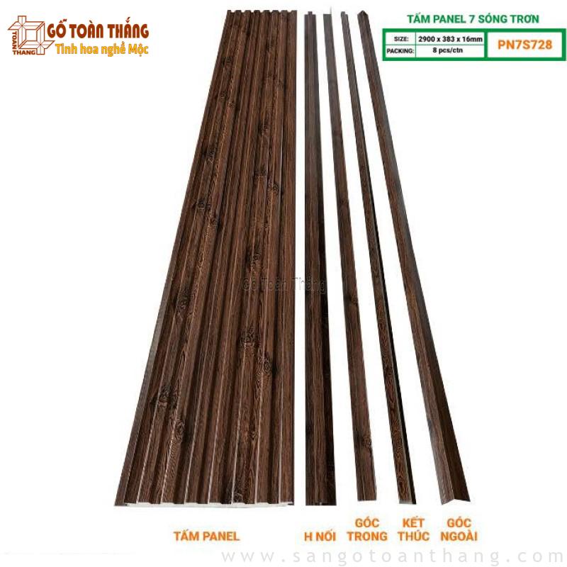 Tấm Panel 7 sóng vân gỗ Glotex PN7S728 1 Tấm Panel 7 sóng vân gỗ Glotex PN7S728