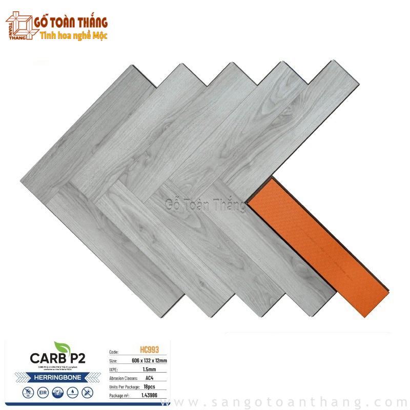 Sàn gỗ Hobi Carb xương cá 12mm HC-993