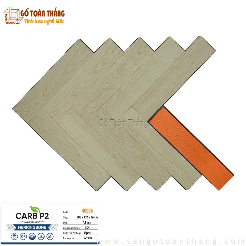 Sàn gỗ Hobi Carb xương cá 12mm HC-995