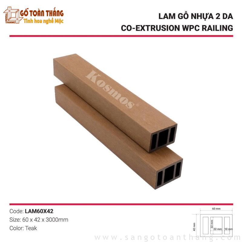 Lam gỗ nhựa 2 da Kosmos Teak LAM60x42