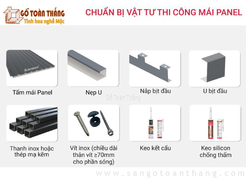 Tấm panel cách nhiệt lợp mái và phụ kiện đi kèm