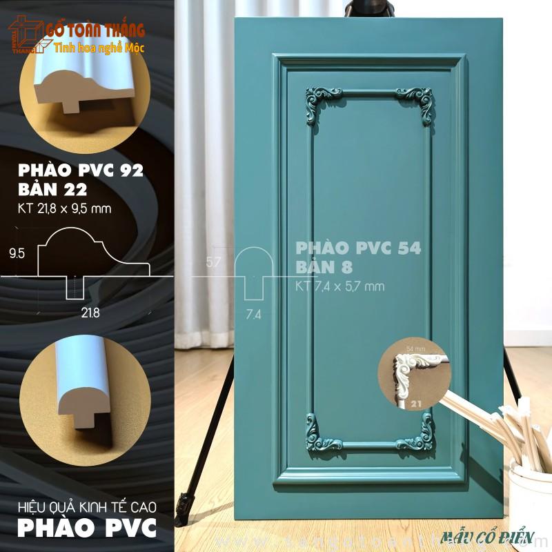 Phào chỉ cánh tủ bếp, tủ áo đẹp, cho nội thất Tân cổ điển 3 Phào chỉ 8mm và 22mm
