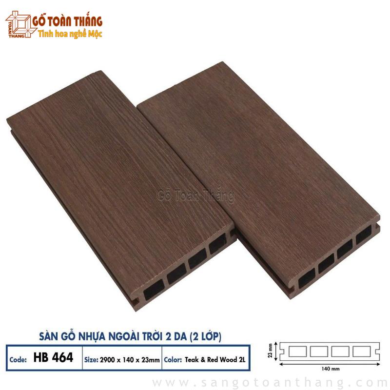 Sàn gỗ nhựa ngoài trời 2 da lỗ vuông Hobiwood HB464 1 Sàn gỗ nhựa ngoài trời 2 da lỗ vuông Hobiwood HB464