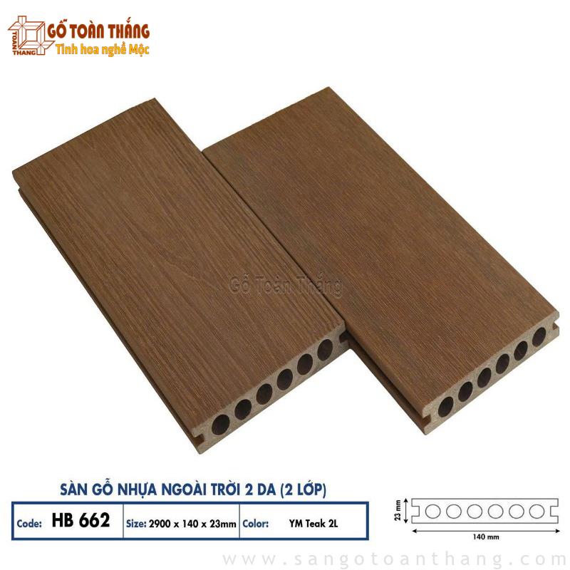Sàn gỗ nhựa ngoài trời 2 da Hobiwood HB662