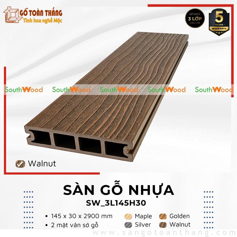 Sàn gỗ nhựa Southwood 3 lớp SW-3L145H30 Walnut