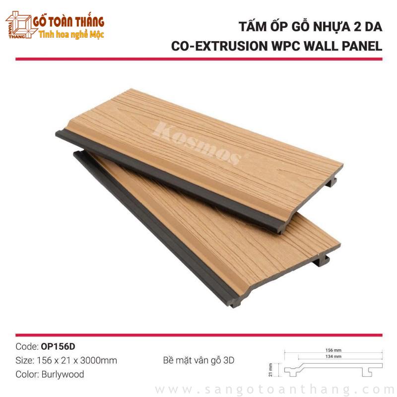 Tấm ốp gỗ nhựa 2 da vân gỗ 3D Burlywood OP156D
