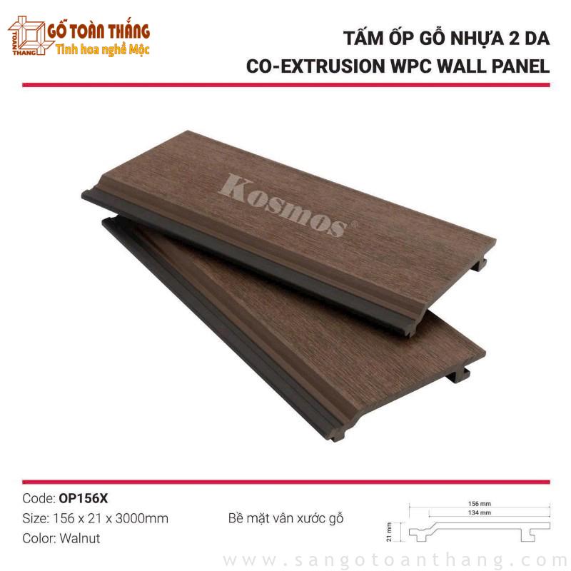 Tấm ốp gỗ nhựa 2 da màu Walnut xước OP156X 1 Tấm ốp gỗ nhựa 2 da màu Walnut xước OP156X